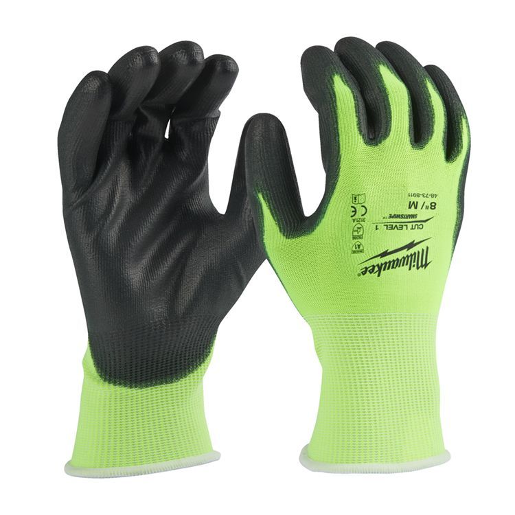 Перчатки нейлоновые с ПУ покрытием (Hi-Vis Cut level 1/А) цена