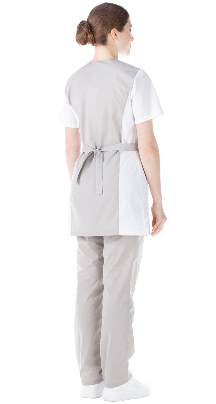 Блуза женская "Тереза" (белый+серый). цена